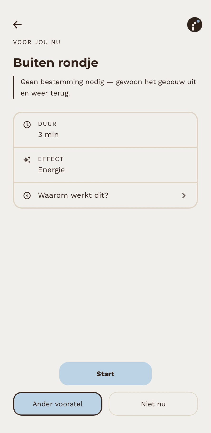 Actie scherm van de Uppie app: schrijf het dan op